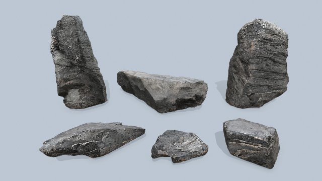 Cliff rocks 3D Модель .c4d .max .obj .3ds .fbx .stl .blend 