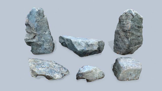 Sea rocks 3D Модель .c4d .max .obj .3ds .fbx .stl .blend 