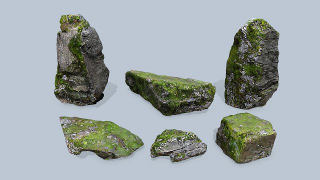 Forest rocks Model 3D .c4d .max .obj .3ds .fbx .stl .blend 