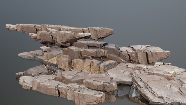 Desert rocks 3D Model .c4d .max .obj .3ds .fbx .stl .blend 