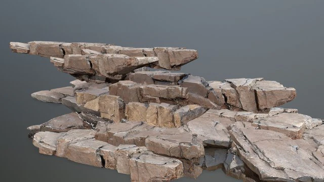 Desert rocks 3D Model .c4d .max .obj .3ds .fbx .stl .blend 