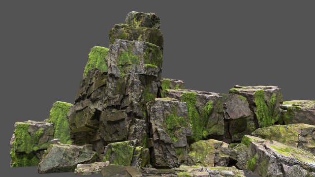 Forest rocks 3D Модель .c4d .max .obj .3ds .fbx .stl .blend