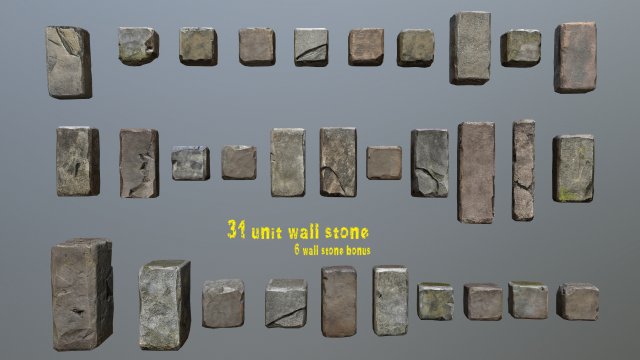Stones 3D Model .c4d .max .obj .3ds .fbx .stl .blend 