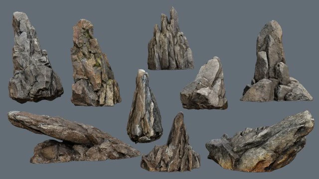 Cliff rocks 3D Model .c4d .max .obj .3ds .fbx .stl .blend 