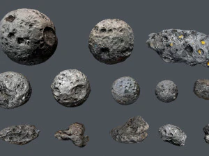 Набор астероидов 3D Модель