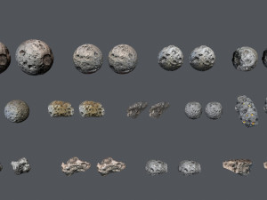 Asteroid set Model 3D