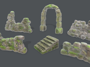 Wall set 3D-Modell