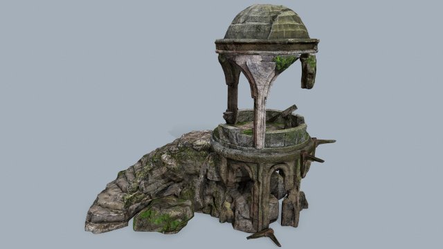 Old temple 3D Model .c4d .max .obj .3ds .fbx .stl .blend 