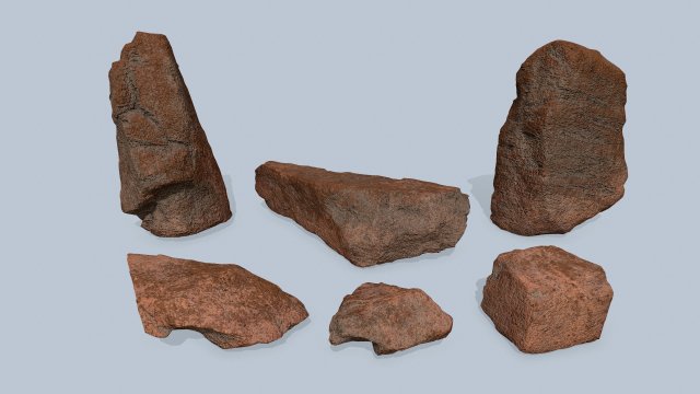 Desert rocks 3D Model .c4d .max .obj .3ds .fbx .stl .blend 
