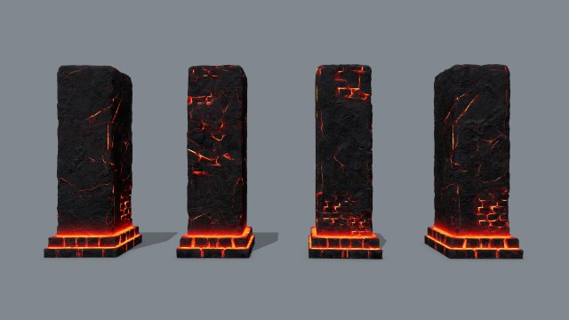 Monument ruins 3D Model .c4d .max .obj .3ds .fbx .stl .blend 