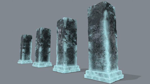 Monument ruins Model 3D .c4d .max .obj .3ds .fbx .stl .blend 