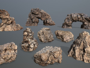 Desert rocks 3D मॉडल