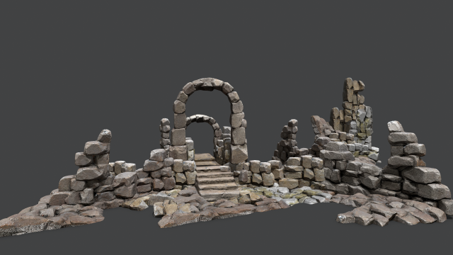 Wall set 3D 모델 .c4d .max .obj .3ds .fbx .stl .blend 