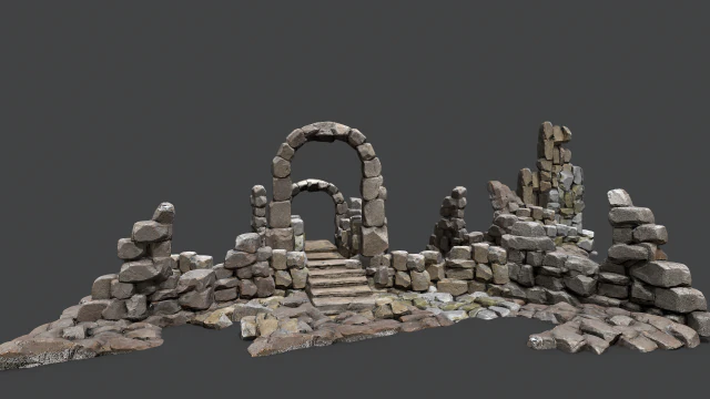 Wall set 3D Model .c4d .max .obj .3ds .fbx .stl .blend