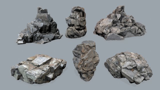 Cliff rocks 3D 模型 .c4d .max .obj .3ds .fbx .stl .blend 