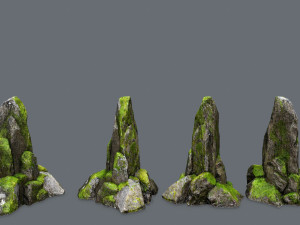 Mossy rocks 3D Model