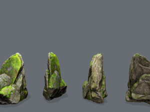 Mossy rocks 3D Model