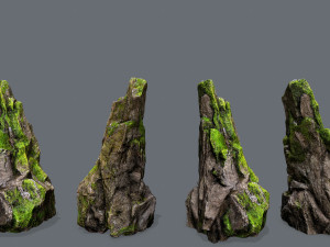 Mossy rocks 3D Model