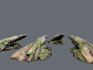 Mossy rocks 3D Model