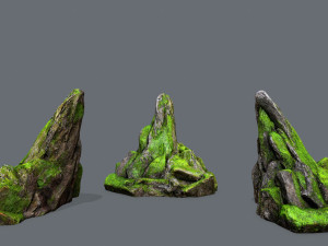 Mossy rocks 3D Model