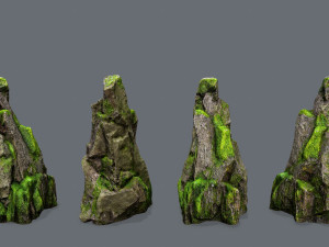 Mossy rocks 3D Model
