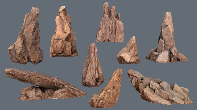 Desert rocks Modelo 3D .c4d .max .obj .3ds .fbx .stl .blend 