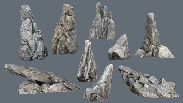 Cliff rocks Modelo 3D .c4d .max .obj .3ds .fbx .stl .blend 
