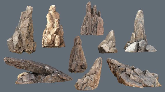 Cliff rocks 3D Model .c4d .max .obj .3ds .fbx .stl .blend 