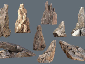 चट्टानी चट्टानें 3D मॉडल