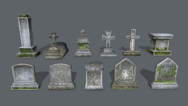 Tombstone 3D Model .c4d .max .obj .3ds .fbx .stl .blend 