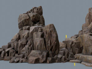 崖の岩 3Dモデル