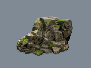 Mossy rocks 3D Model