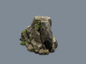 Mossy rocks 3D Model