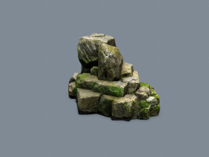 Mossy rocks 3D Model