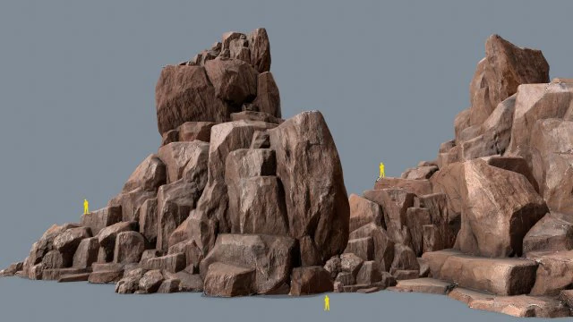 Desert rocks 3D Model .c4d .max .obj .3ds .fbx .stl .blend 