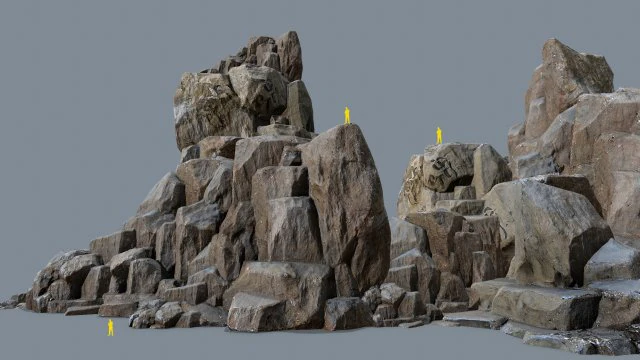 Cliff rocks 3D Model .c4d .max .obj .3ds .fbx .stl .blend 