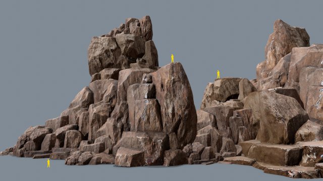 Cliff rocks 3D Model .c4d .max .obj .3ds .fbx .stl .blend 