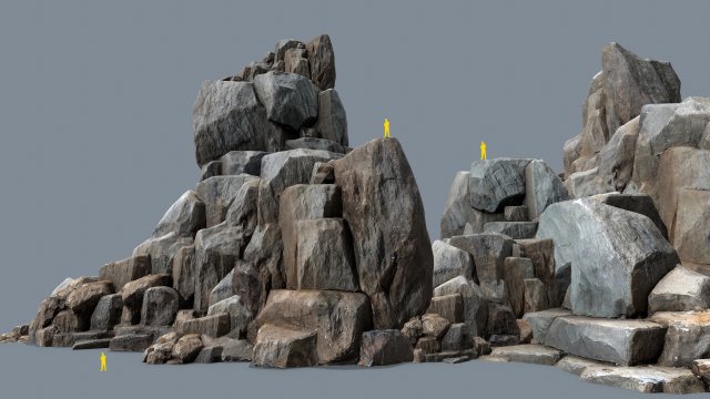 Cliff rocks 3D Model .c4d .max .obj .3ds .fbx .stl .blend 