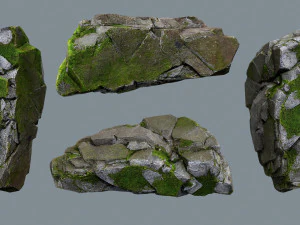 Mossy rocks 3D Model