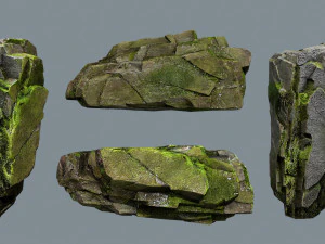 Mossy rocks 3D Model