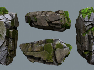 Mossy rocks Modello 3D