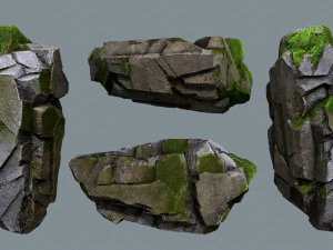 Mossy rocks 3D Model