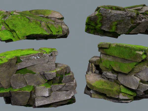 Mossy rocks 3D Model
