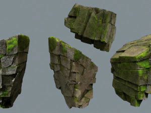 Mossy rocks 3D Model