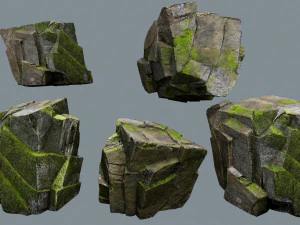Mossy rocks 3D Model