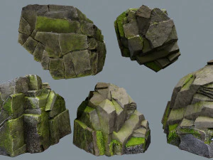 Mossy rocks 3D Model