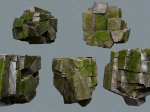 Mossy rocks 3D Model