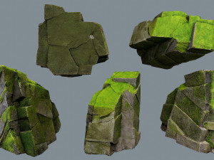 Mossy rocks Modello 3D