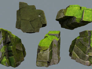 Mossy rocks 3D Model
