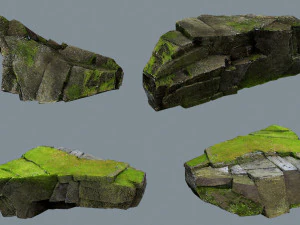 Mossy rocks 3D Model